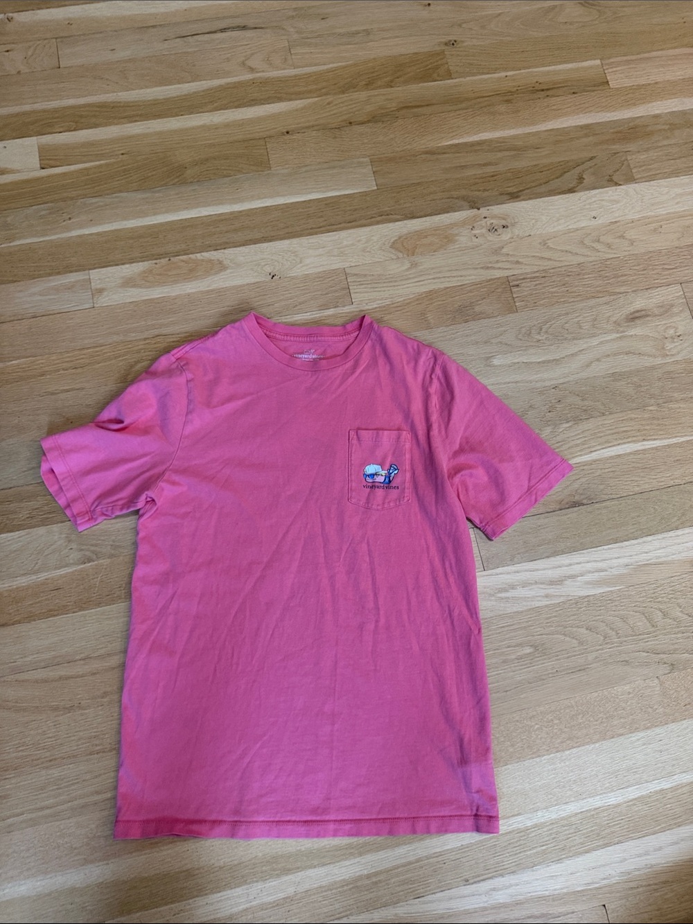 Vineyard Vines Kids Pink Pocket Tee with LAX Whale Logo